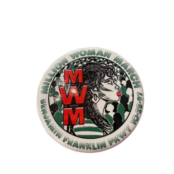 Vintage 1997 MWM Million Woman March Benjamin Franklin Parkway 2.25" Pinback 10- - Picture 6 of 14